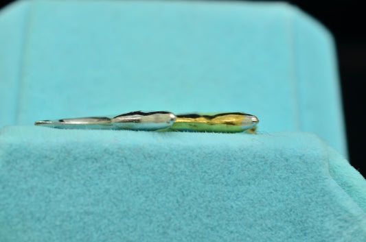 14K Yellow & White Gold Hollow Two Dolphin Design Pendant Charm