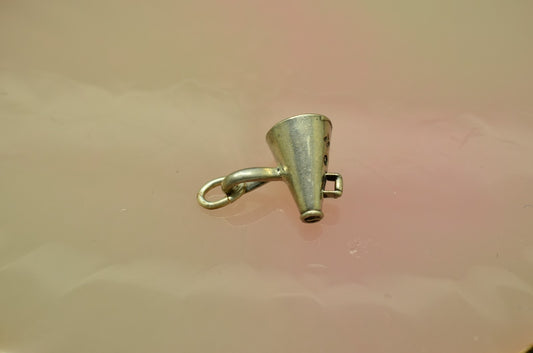 925 Sterling silver cheerleader megaphone pendant charm