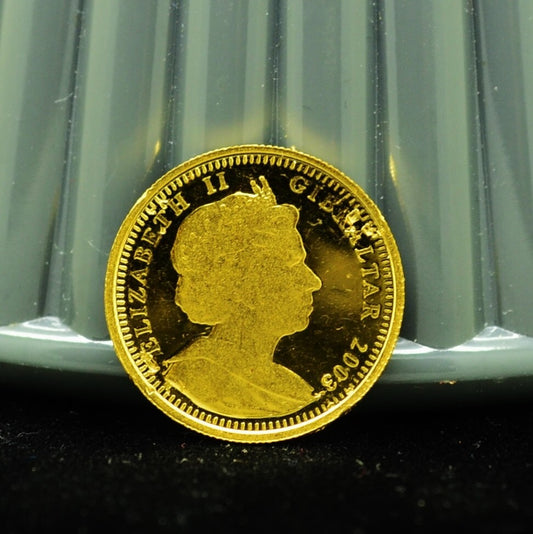 2003 Gibraltar 1/10th Royal Proof Cherub .9999 Gold 1/10th Oz AGW