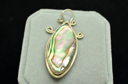 925 Sterling silver abalone pendant charm
