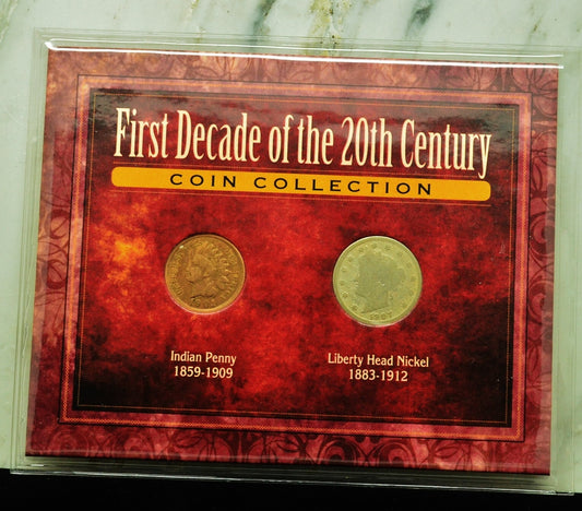 First Decade of the 20th Century Coin Collection 1901 Indian Cent & 1907 Nickel