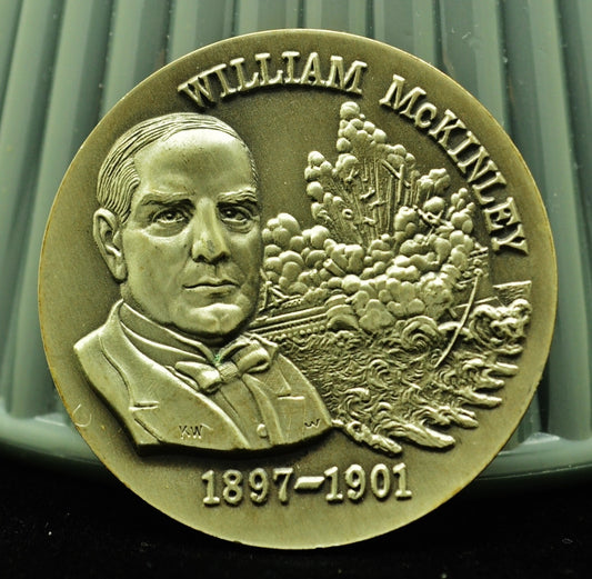 William McKinley Wittnauer Mint High Relief Art Round 92.5% Silver