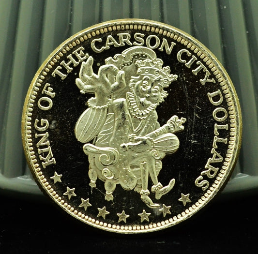 King Of the Carson City Dollar Fat Cat Art Round -1 Troy Oz .999 Silver