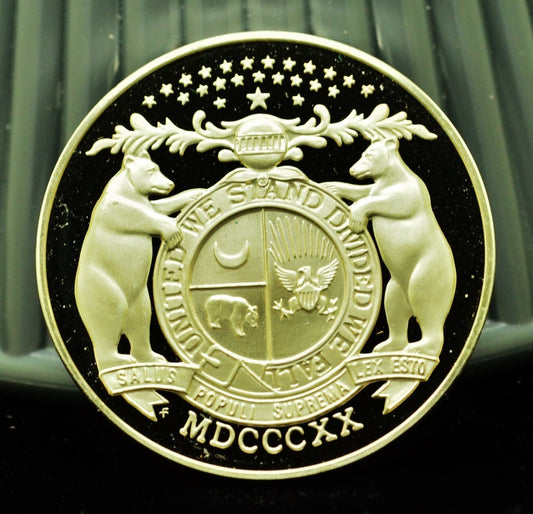 925 Silver Franklin Mint Art Round State of Missouri
