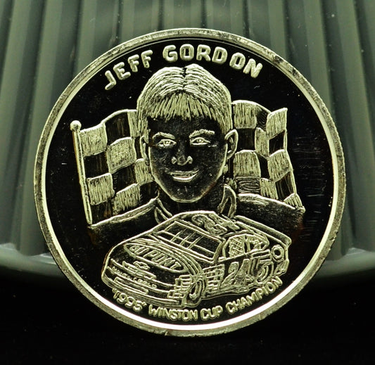 Nascar Jeff Gordon Racing 1995 Winston Cup Art Round -1 Troy Oz .999 Silver