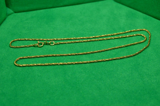 17.5" 14K Yellow Gold Rope Chain Necklace  1.2mm 2.9 grams