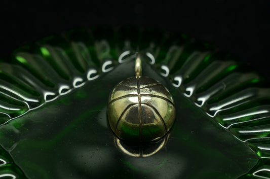 925 Sterling silver one-sided basketball pendant charm