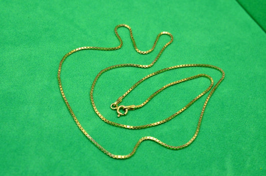20"  Gold plated box chain necklace 1.1mm