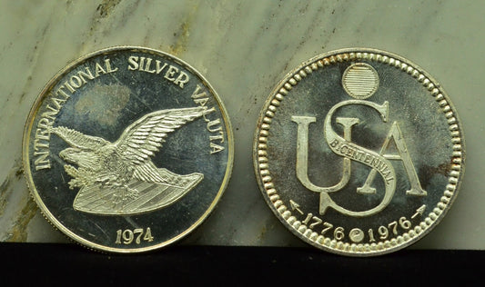 2 Mountain Lion Silver Art Rounds Carlino Mint Las Vegas 1 oz .999 Silver Each