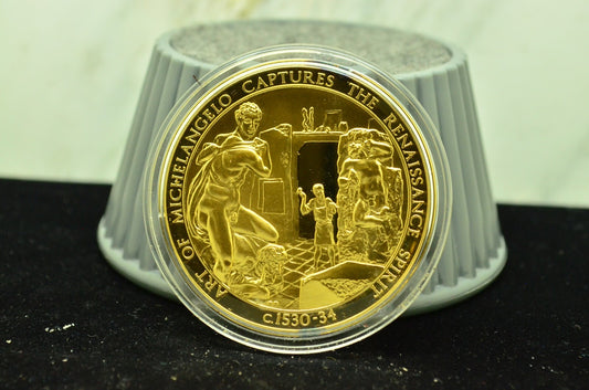 925 Silver Franklin Mint Art Round History Of Mankind Art Of Michelangelo