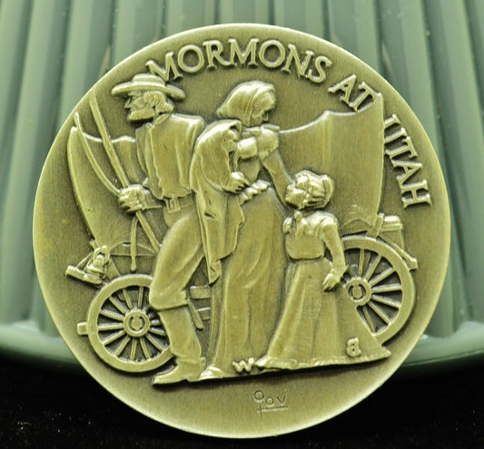 Mormons at Utah Wittnauer Mint High Relief Art Round 92.5% Silver