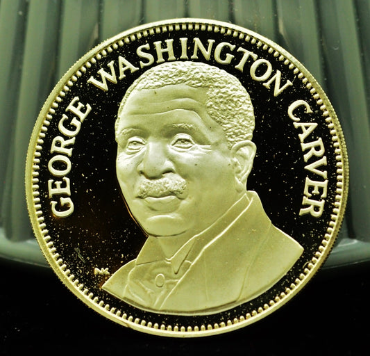 925 Silver Franklin Mint Art Round Valley Forge George Washington Carver