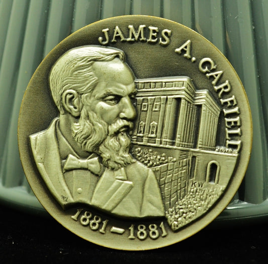 James A Garfield Wittnauer Mint High Relief Art Round 92.5% Silver