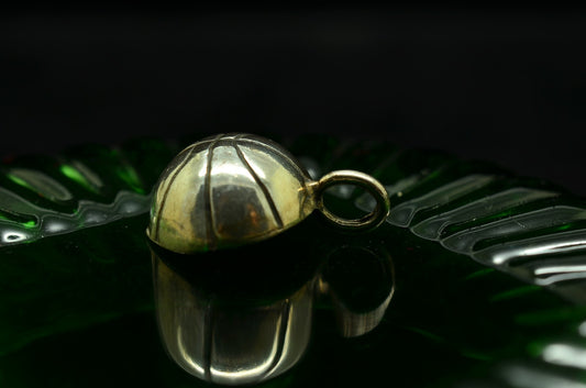 925 Sterling silver one-sided basketball pendant charm
