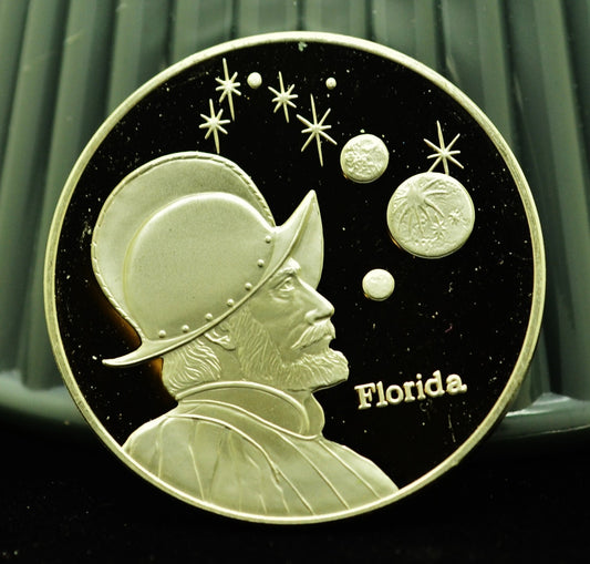 Florida Franklin Mint Art Round 92.5% Silver