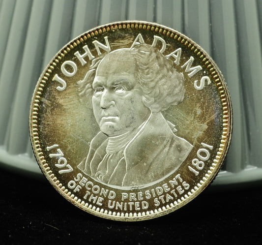 President John Adams Franklin Mint Art Round 92.5% Silver