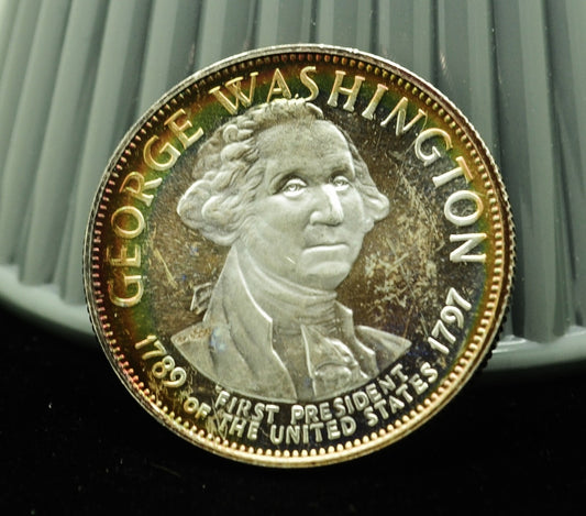 President George Washington Franklin Mint Art Round 92.5% Silver