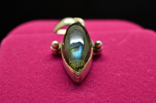 925 Sterling Silver marquise labradorite pendant charm