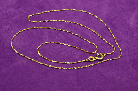 19.5"  Gold plated twisted serpentine chain necklace  .8mm