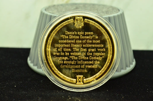 925 Silver Franklin Mint Art Round History Of Mankind Dante The Divine Comedy