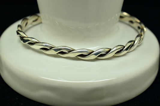 7" 925 Sterling Silver Twisted Design Cuff Bracelet