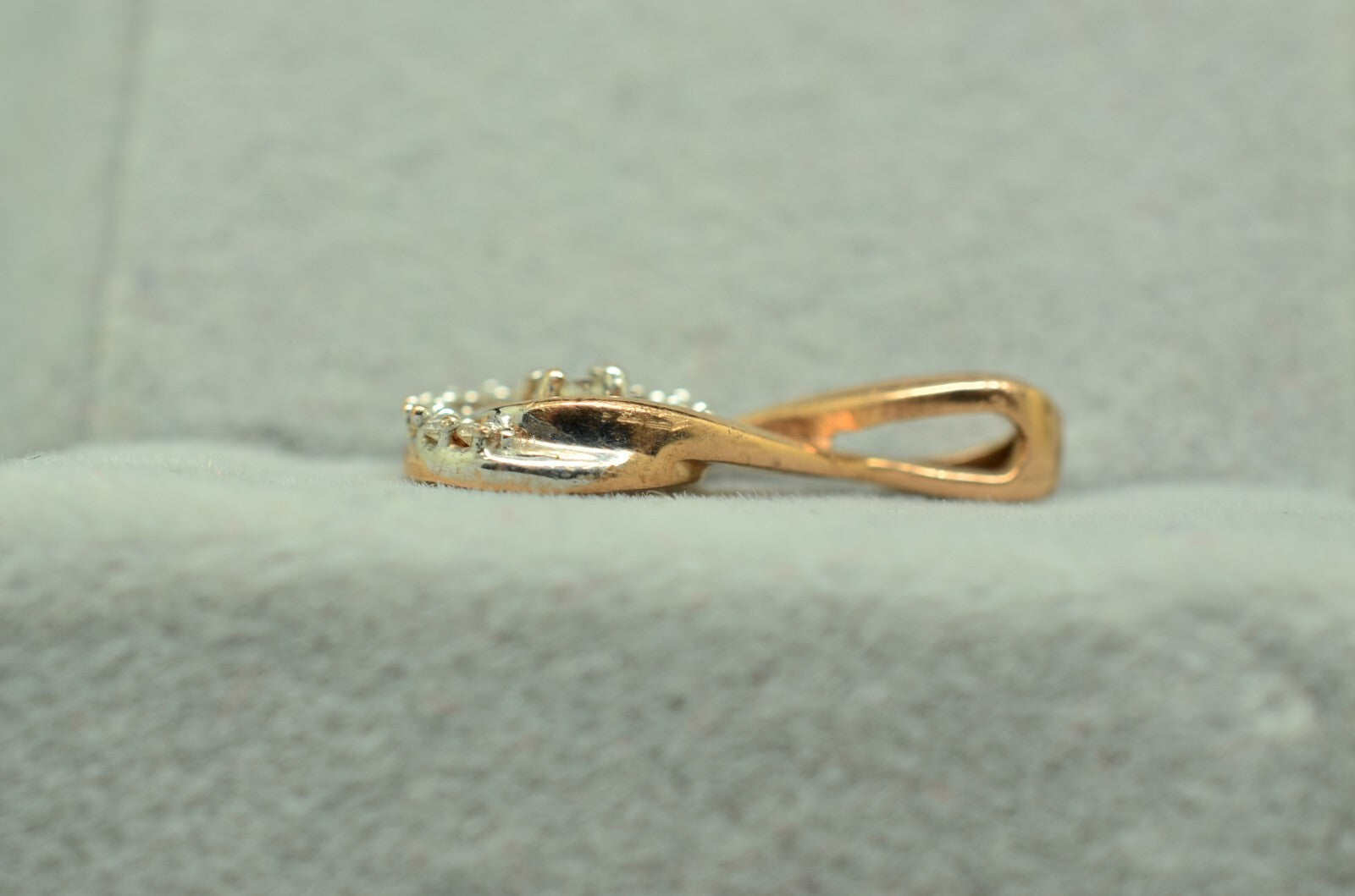 10K Rose Gold Diamond with Halo Design Pendant Charm 0.20 tcw -small