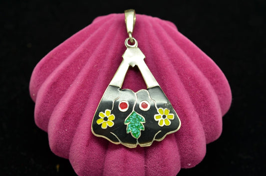 925 Sterling Silver enamel pendant charm