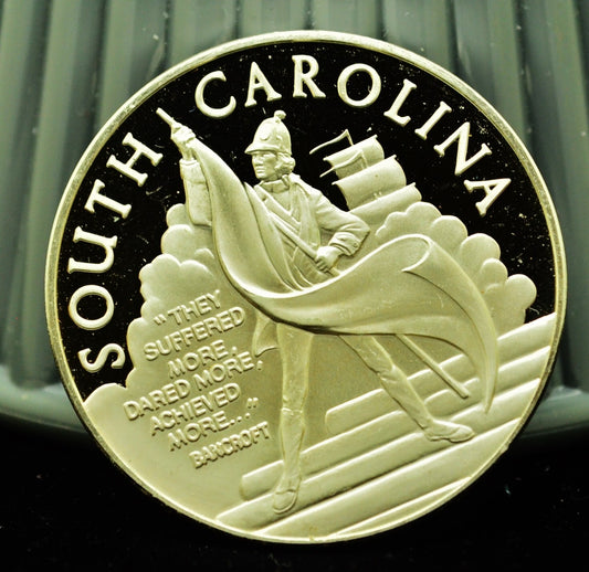 925 Silver Franklin Mint Art Round State of South Carolina