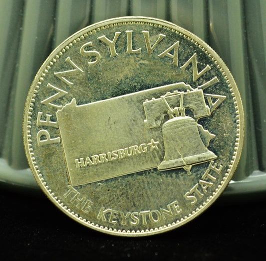 925 Silver Franklin Mint Art Round State of Pennsylvania