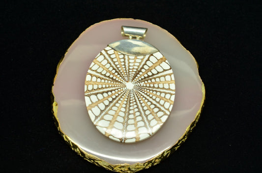 925 Sterling Silver Oval Shell pendant charm