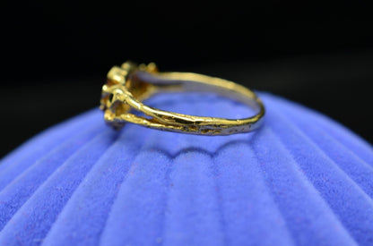 10K Yellow Gold Black Hills Gold Leaves Ring Band Size 4.5