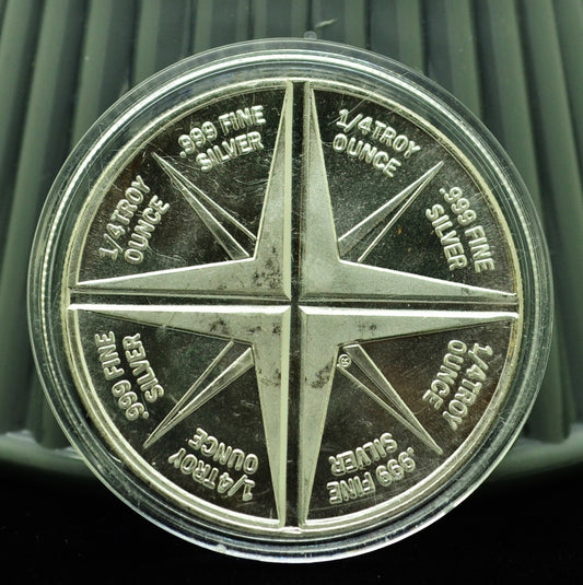 Prospector Gold Panner Divisible Art Round -1 Troy Oz .999 Silver