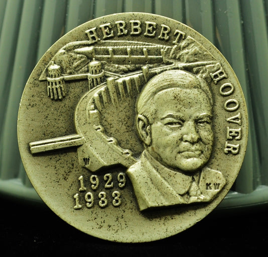 Herbert Hoover Wittnauer Mint High Relief Art Round 92.5% Silver