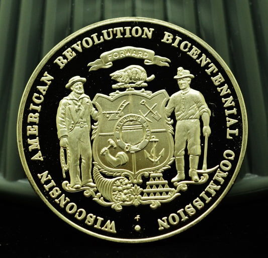 Wisconsin Franklin Mint Art Round 92.5% Silver