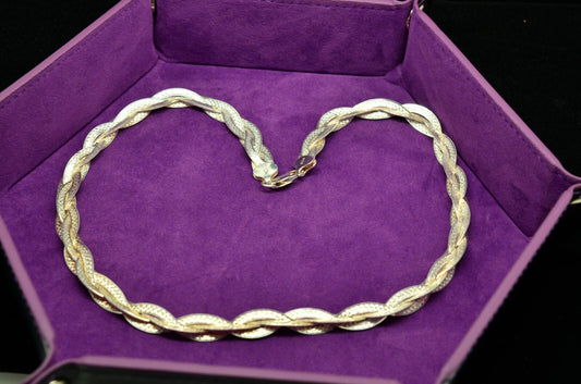 17.5" 925 Sterling Silver Braided Chain Necklace 9mm 26.2g