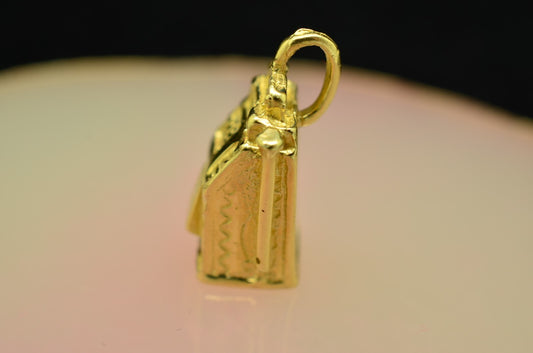 14K Yellow Gold Gambling Slot Machine Pendant Charm