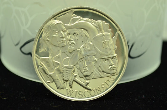 Wisconsin Lincoln Mint Art Round 92.5% Silver