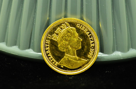 1998 Gibraltar Kissing Cherubs 1/5th Royal Proof .9999 Gold