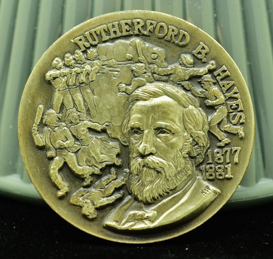Rutherford B Hayes Wittnauer Mint High Relief Art Round 92.5% Silver