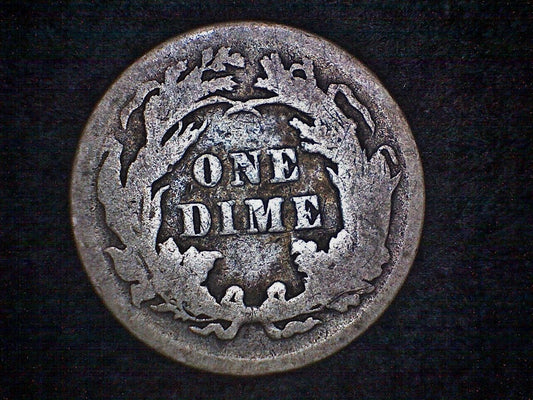 1891 Seated Liberty Silver Dime Fine with scratched obverse