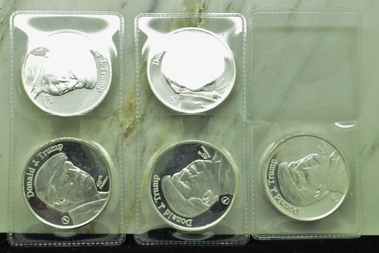 Lot of 5 Donald Trump White House One Troy Oz .999 Silver Art Rounds