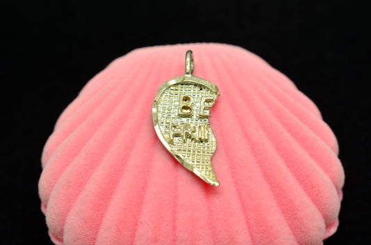 925 Sterling silver half-heart Best Friend pendant charm