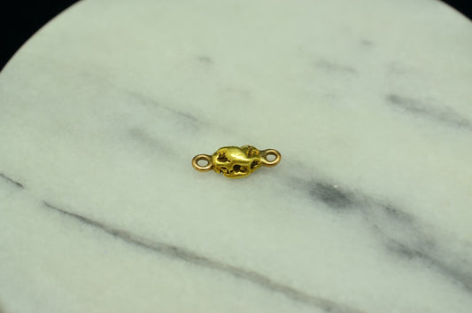 20K Yellow Gold natural gold nugget w/ jump rings 1.1 grams 13.5mm X 5.5mm X 3mm