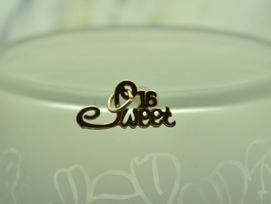925 Sterling Silver Sweet 16 pendant charm