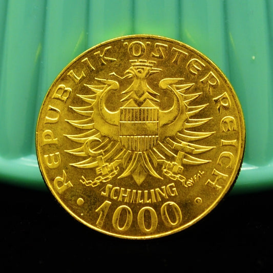 1976 Austria 1000 Shillings BU Babenburg Dynasty 90% Gold