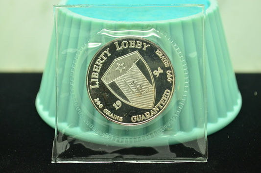 1994 Liberty Lobby Andrew Jackson Art Round -1/2 Troy Oz .999 Silver Sealed