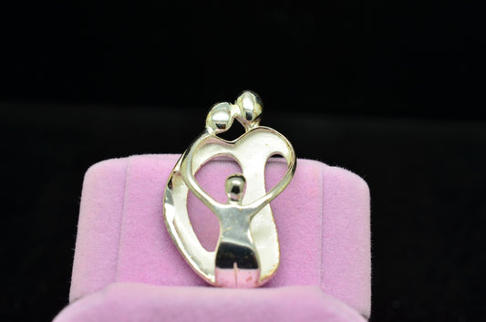 925 Sterling silver one child family pendant charm