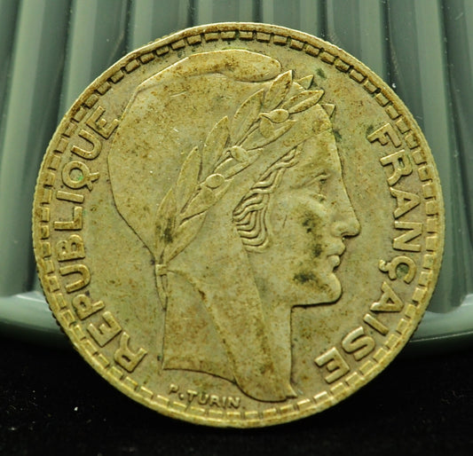 1933 France 20 Francs Circulated 68% Silver