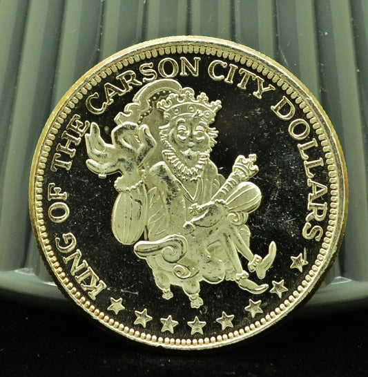 King Of the Carson City Dollar Fat Cat Art Round -1 Troy Oz .999 Silver