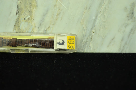 8mm HIRSCH BROWN LEATHER VINTAGE WATCH BAND STRAP GOLD TONE BUCKLE -NIB